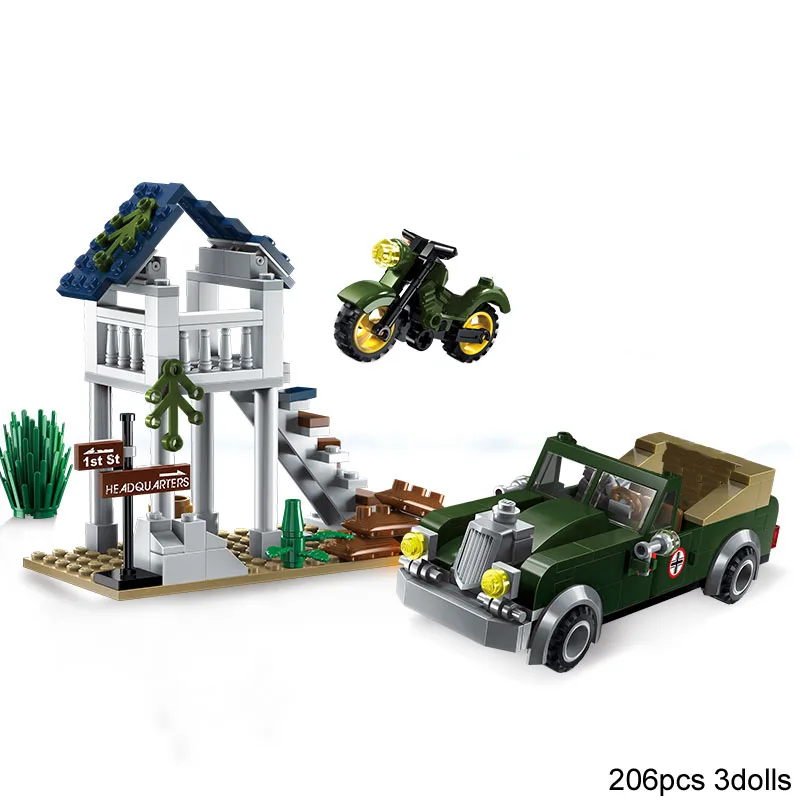 Enlighten Building Block WW2 военный боевой армейский Land Force специальное назначение пистолет битва 3 фигурки 206 шт образовательный кирпич - изображение