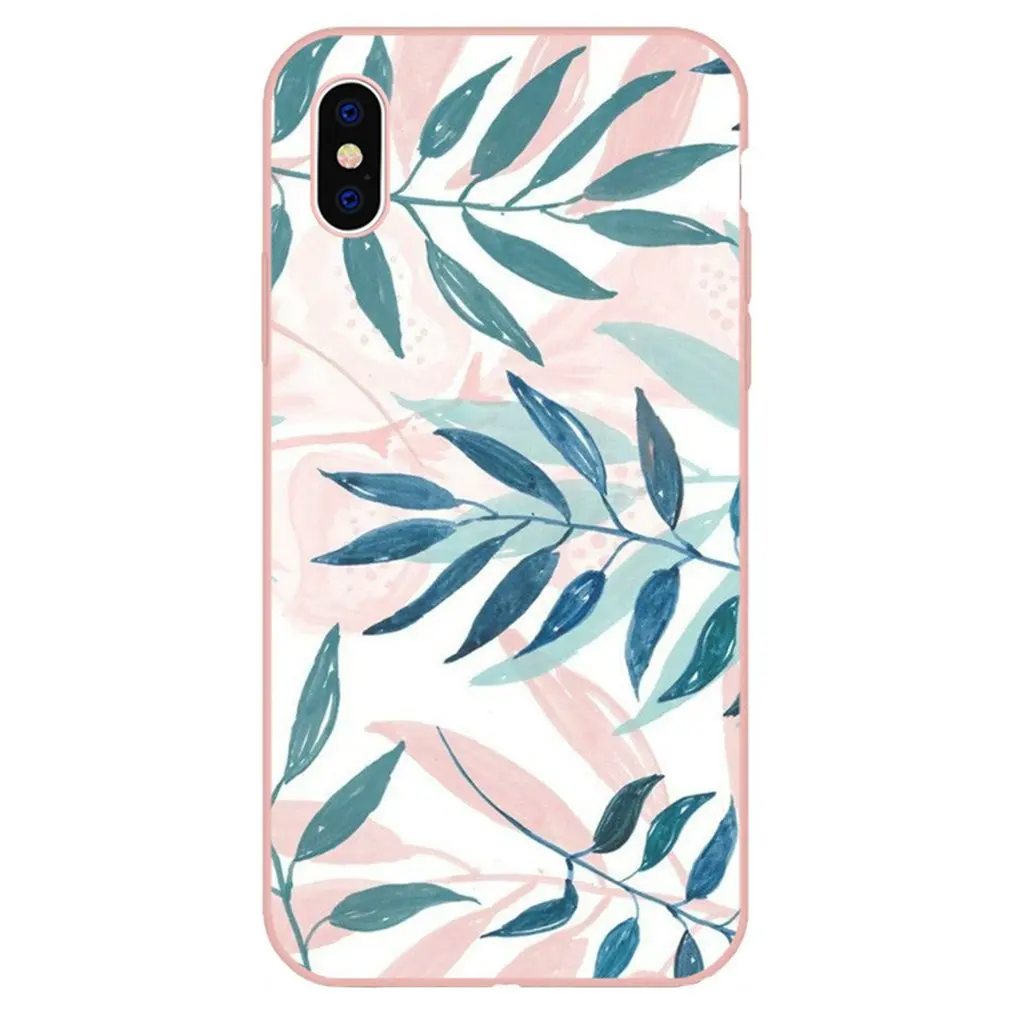 

Phone Case Tropical Rain Forest Leaves Slim Shockproof Glossy TPU Soft Rubber Silicone Cover Phone Case for iPhone 7P/8P
