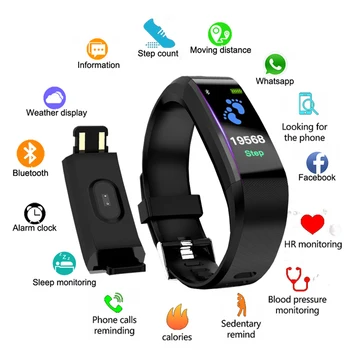 

2019 New Smart Watch Men Women Heart Rate Monitor Blood Pressure Fitness Tracker Smartwatch Sport Watch for ios android with BOX