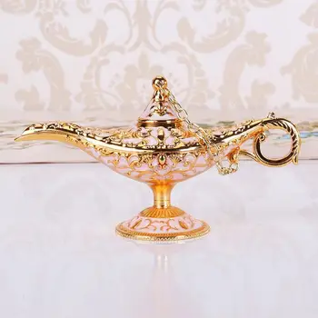 

European Imitation Classical Crafts Decoration Creative Lamp Ornaments Metal Wishing Trumpet Magic Props Lamp Aladdin Gift P7K2