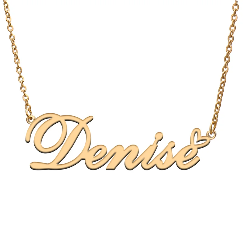 

Именная бирка Denise, ожерелье, персонализированное искусственное ожерелье для мамы, дочери, девушки, подруги, на день рождения, Рождество, подарок на вечеринку