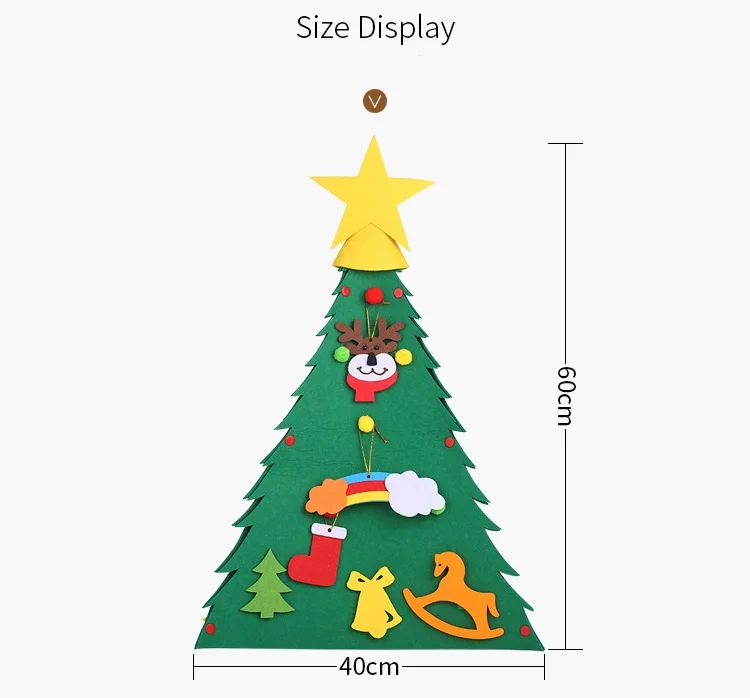 DIY 3D Войлок Рождественская елка детская игрушка Подарки искусственные Chtistmas дерево настенные подвесные украшения для украшения дома
