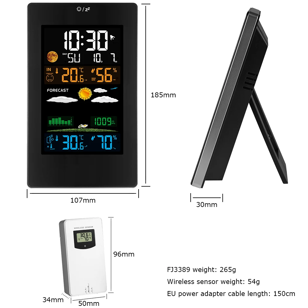 Цифровые настенные часы, светодиодный датчик температуры и влажности, часы с барометром и будильником, современный дизайн, домашний декор, настольные часы