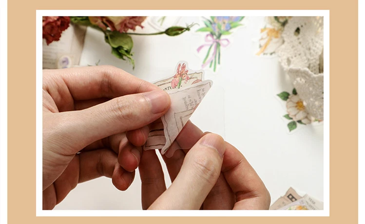Vintage Flower Room Old Things Series Sticker DIY Scrapbook Bottom Collage Phone Case Diary Album Gift Packaging Decoration