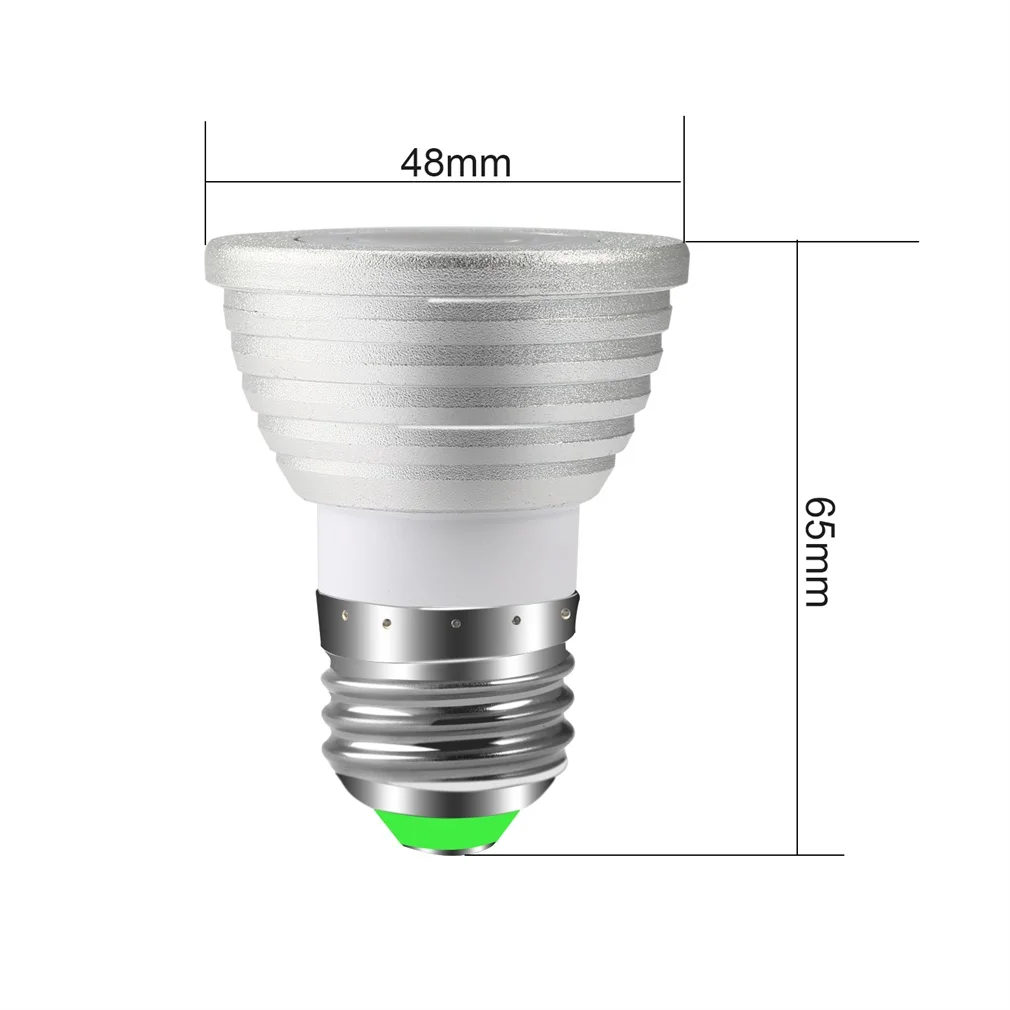 Алюминиевый сплав легкий мини E27 RGB светодиодный светильник 3W AC85V-265V Светодиодный прожектор+ ИК пульт дистанционного управления 16 цветов