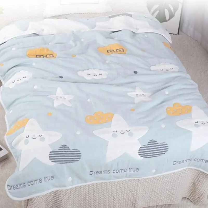 Kids Sleeping Blanket Autumn Winter Warm Muslin Cotton 10 Layers 120x150cm