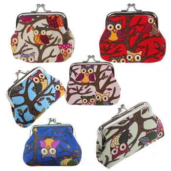 

Women's Owl Printed Coin Purse Wallet Canvas Pouch Money Bag