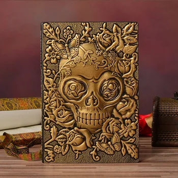 

Retro notebook, skull patterns, Notepad, school office supplies, Halloween Gift