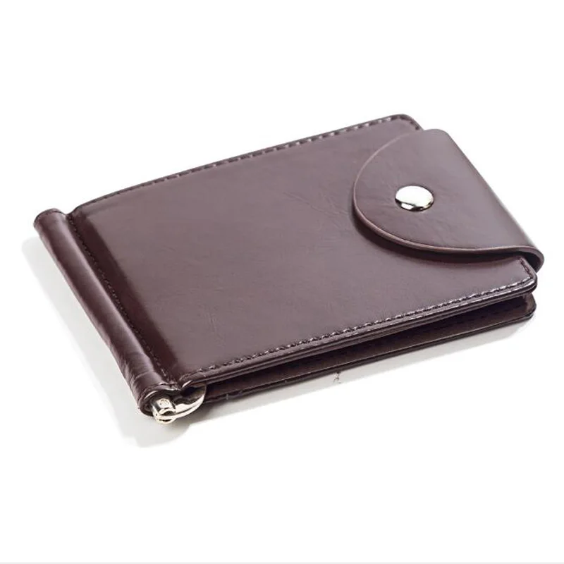 

New Arrival Men's Leather Wallets With Photo Holder Card Slots For Man Solid Designer Money Clip Purse With Hasp