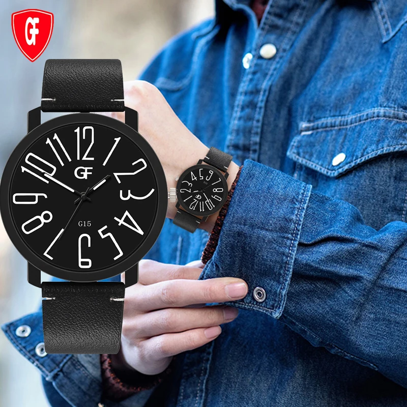 

Exaggerated figures Men Watches Luminous Business Quartz Retro Design Clock Leather Strap Male WristWatch Gift Relogio Masculino