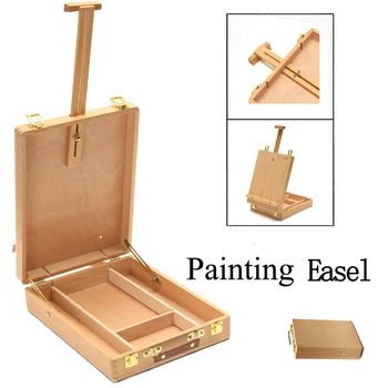 

GATYZTORY Painting by number Tool Easel Multifunctional Painting Artist Easel Paint Supply Wood Table Retractable Box Board