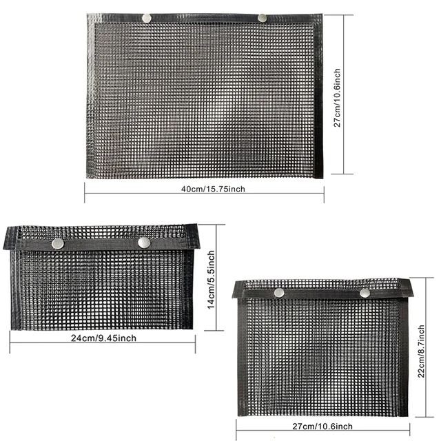 40/27/24 Cm Bbq Grill Hálózsák Újrafelhasználható Nem Tapadós Barbecue Szőnyegtáska Gyümölcs Zöldség Hús Tároláshoz Kültéri Kemping Szerszám - Image 2