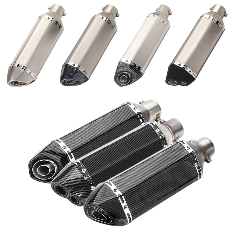 

370mm Small Universal Motorcycle Hexagonal Short Exhaust Pipe Modified Motorcycle Offroad Muffler For ATV CB600 CBR250 MT07 FZ6