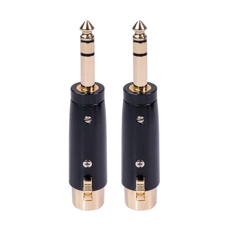 2Pcs 3Pin XLR Female Jack to 6.35Mm Male Plug Stereo Microphone Adapter