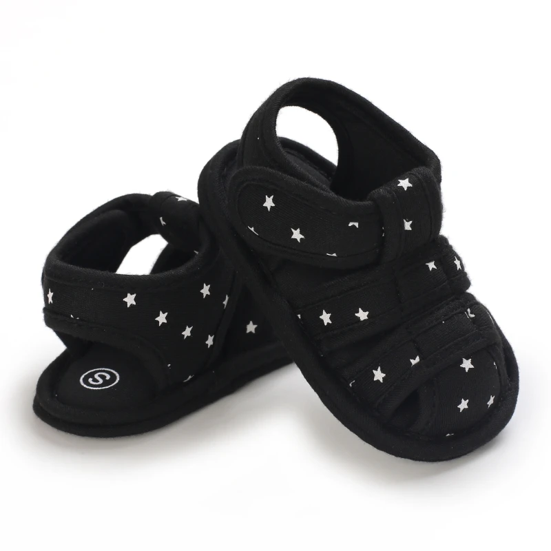 2021 NEW 0-18Months Kids Newborn Baby Boys Fashion Summer Soft Crib Shoes First Walker Anti Slip Sandals Shoes Soft Sole