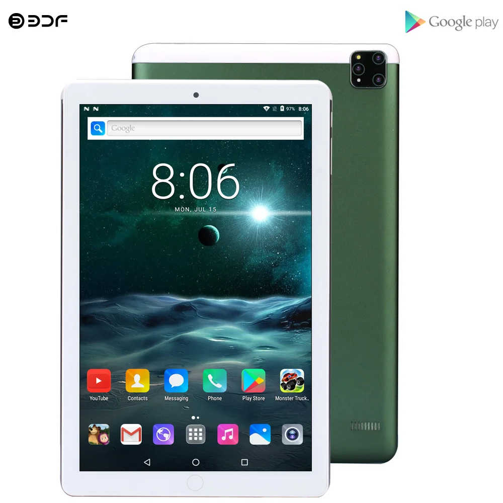 Новый дизайн 10 1 дюймовый планшетный ПК Android 7 0 Google Play четырехъядерный 3G