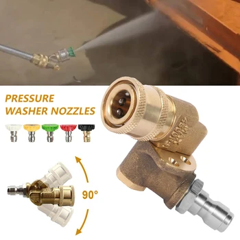 

Pressure Washer Tip Set 2.5GPM 4500PSI Quick Connect Swivel Coupler 5 Multiple Degrees Washing Spray Nozzle Tips