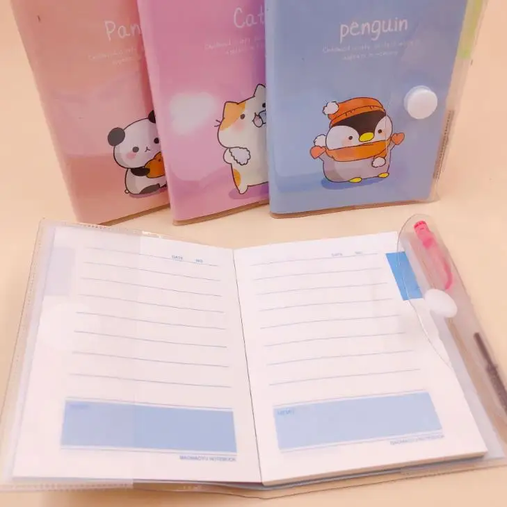 1 комплект мультяшная кошка панда Медведь Пингвин Мини Набор шариковых ручек записные книжки ручки корейские Канцтовары студенческий подарок