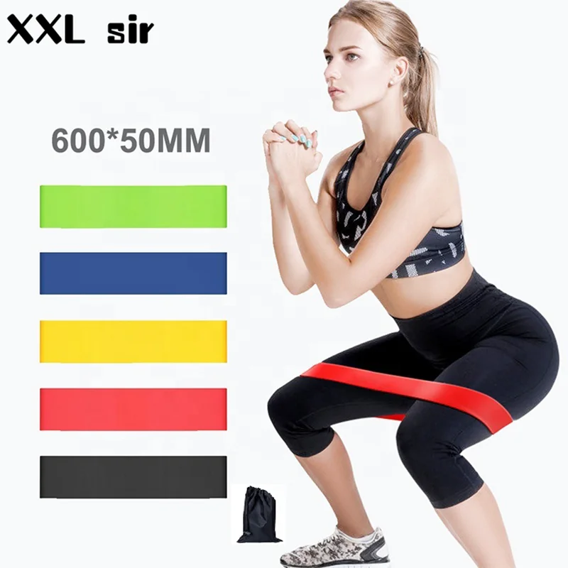 5 Levels Rubber Yoga Resistance Bands Pilates Workout Fitness Exercise Equipment