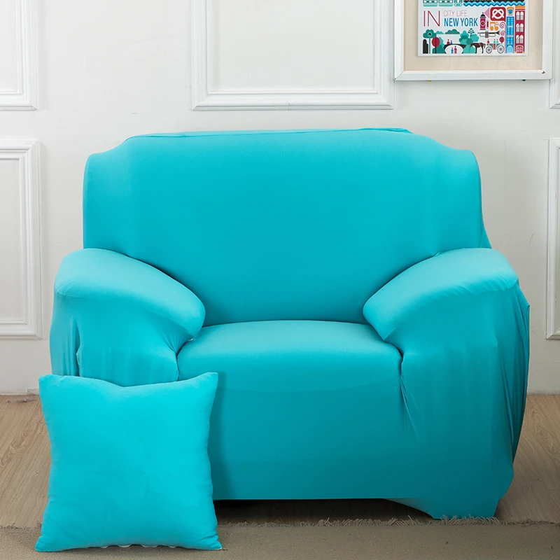 Sky Blue Однотонный Эластичный универсальный чехол для дивана секционный l-образный чехол для дивана мебель кресла домашний декор защитный чехол - Цвет: Sky Blue
