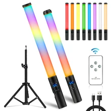 RGB LED Handhold Light Stick Wand Colorful Fill Light Stick with Tripod Stand Photographic Lighting 3000-6500K Flash Speedlight