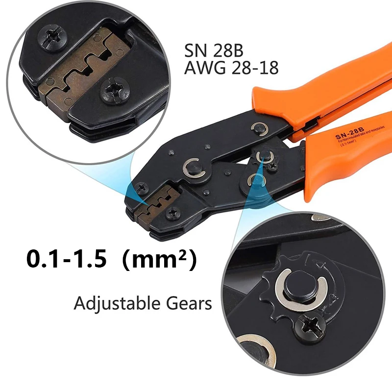 Multifunction Pliers DuPont 2.54/2.8/3.0/3.96/4.8 Spring Terminal SN28B Ratchet Crimping Plier With 1550PCS Terminal Combination 6