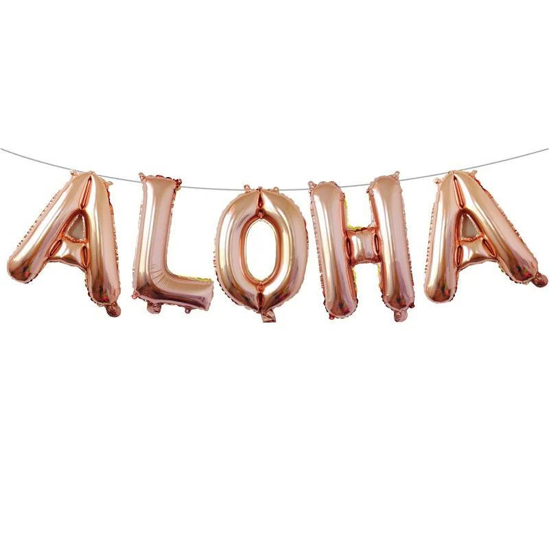 Высококачественная Летняя Вечеринка ALOHA воздушный шар Гавайские вечерние украшения Ананас Aloha буквы фольги шарики воздушные шары поставки Globes - Цвет: As picture