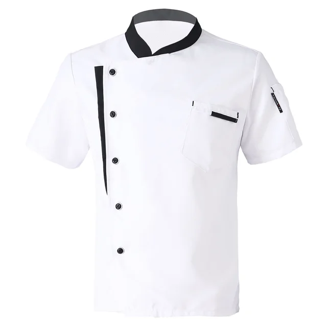 Unisex Chef Jacket Mens Chef Jacket Restaurant Kitchen Chef Uniform Restaurant Hotel Kitchen Cooking Clothes Catering Chef Shirt White