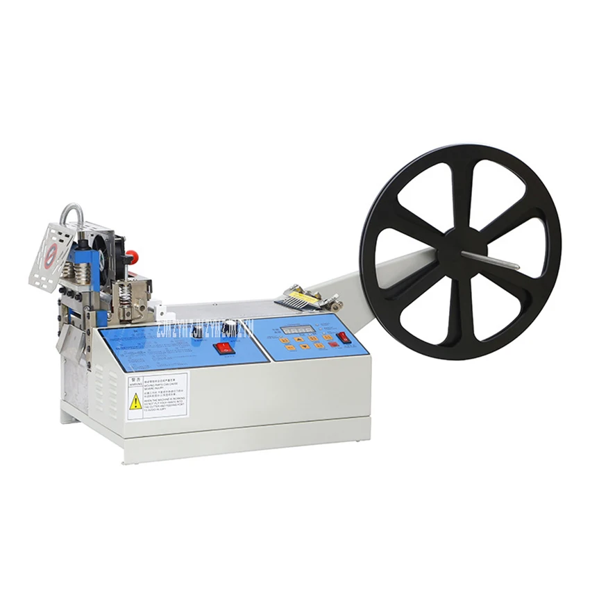 

Full Automatic Electric Ribbon Cutter Zipper Cutting Machine Hot And Cold Cloth Ear Belt Cutting Machine 220V / 110V 300W