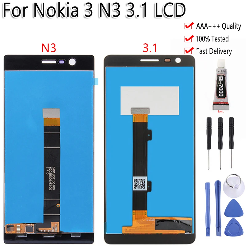 

Grade AAA For Nokia 3 N3 3.1 LCD Touch Screen Original Digitizer Assembly Replacement Free Tools For Nokia 3.1 Display