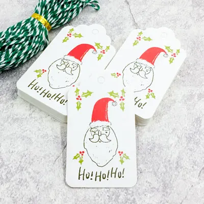 Nicro 50 шт./компл. белая крафт-бумага Бумага метки Счастливого Рождества год поделки своими руками упаковка поставки этикеток вечерние Декор# Chr49 - Цвет: HO