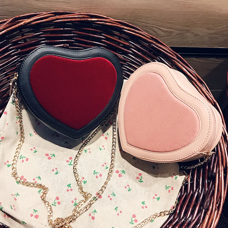 

Winter New Style Korean-style Plush Heart Square Sling Bag Stylish Two-Sided Dual Purpose Versatile Shoulder Oblique WOMEN'S Bag