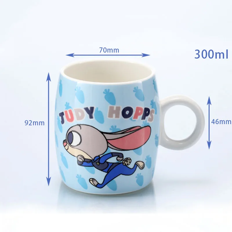 Кружка Disney Zootopia 300 мл чашка Q Edition с героями мультфильмов Ник Джуди керамическая
