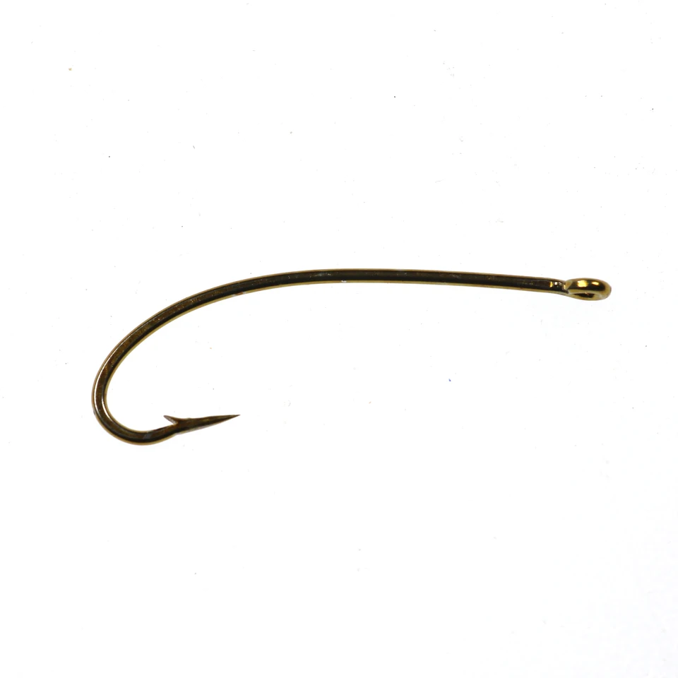 Circle Fishing Hooks 50 Pack - Long Shank Curved Fly Tying Hooks, Bronzed, Size 8 To 16 (Barbed/Barbless) - View #4