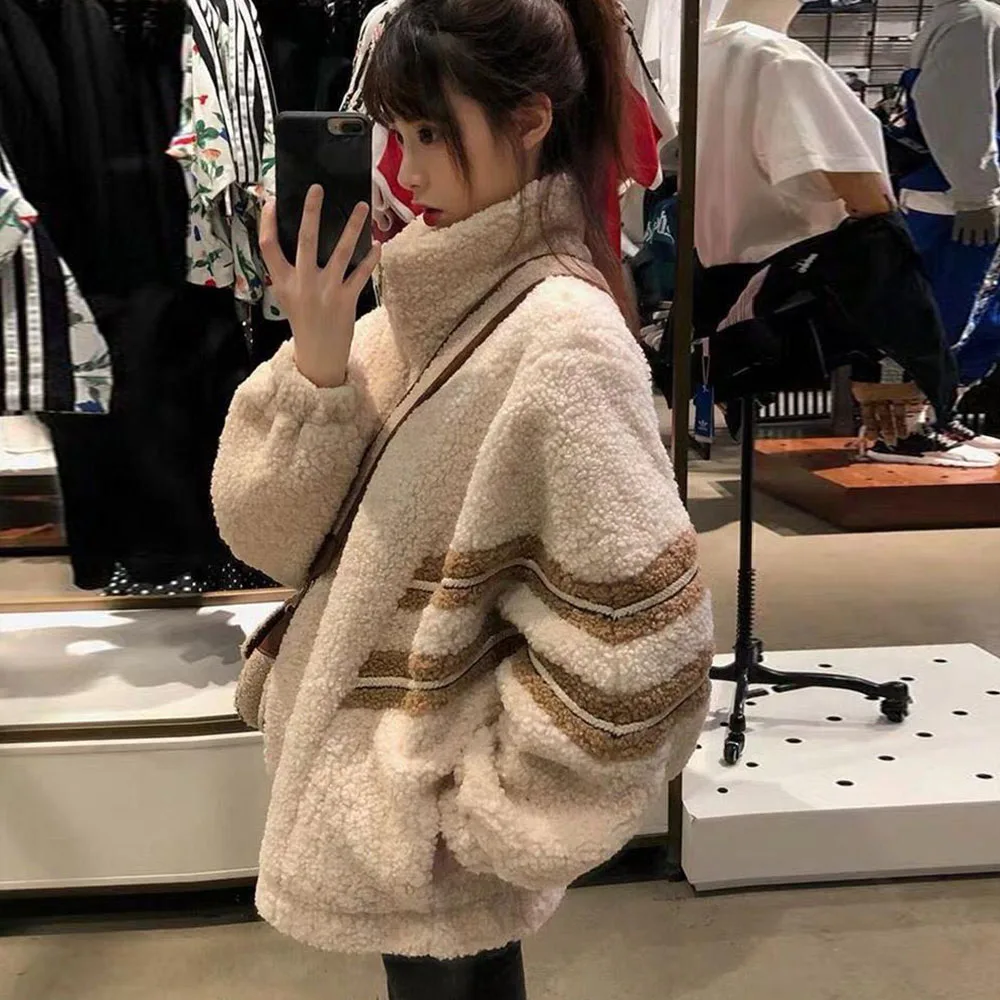 

Cotton Padded Jackets Women 2020 Winter Wear Fashion Stitching Casual Loose Slim Female Korean Thicken Stand-up Collar Coats