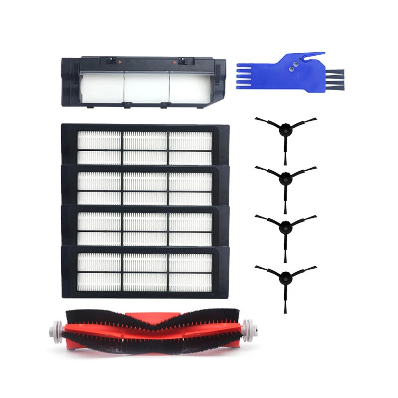 

11Pcs/set Black Cover Box HEPA Filter Side Brush Rolling Brush with Little Comb for xiaomi Roborock Vacuum Cleaner Parts