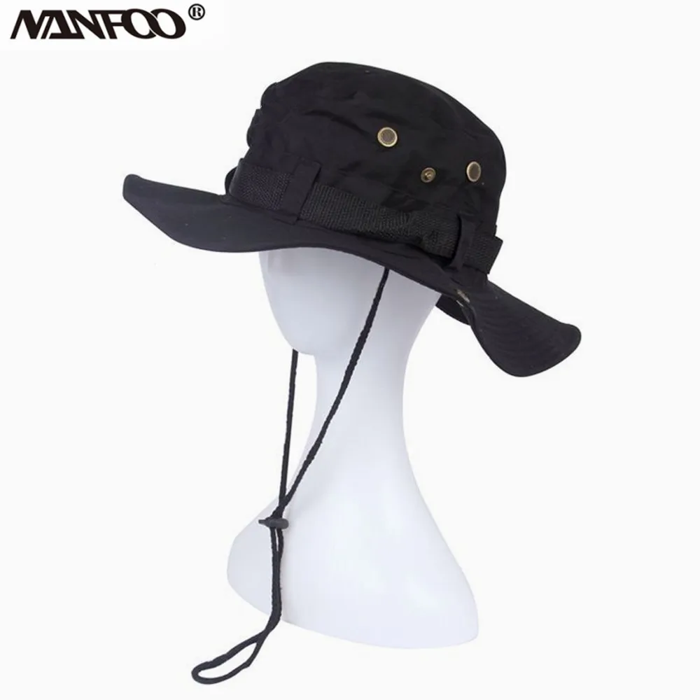 Outdoor Sports Bonnie Hat Breathable Hunting Fishing Wide Brim Cap Sunshade Climbing Camping Hat Foldable Army Tactical Cap