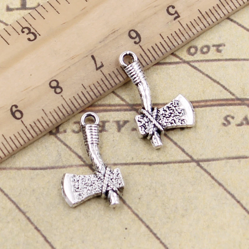 20 штук подвески из камня Ax Томагавк 22x14mm Тибетский серебристый цвет Кулоны