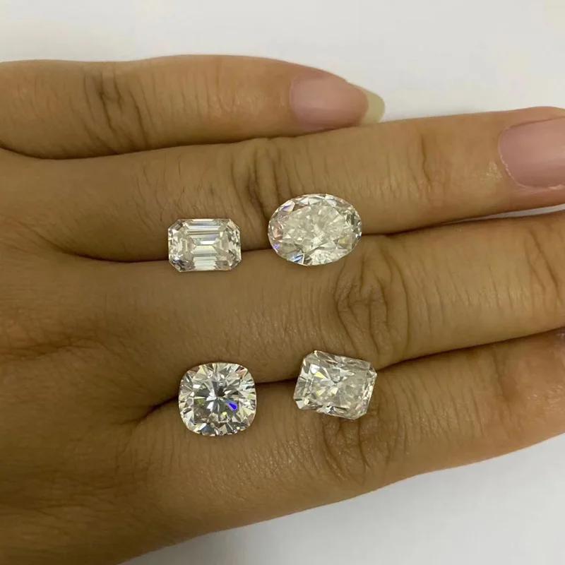 LooseMoissaniteGemstone1caratDColorVVSRoundRadiantEmeraldOval