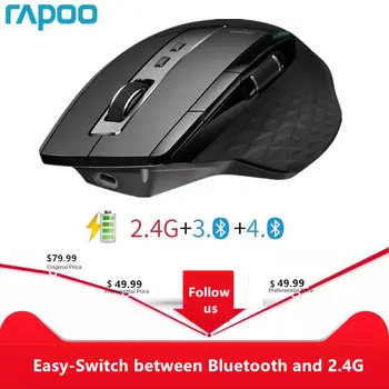Rapoo MT750L/MT750S Ricaricabile Multi-modalità Mouse Senza Fili Facile-Switch tra Bluetooth e 2.4G fino a 4 dispositivi per PC e Mac