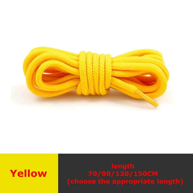 1 Pair Round Shoelaces Top Quality Polyester Classic Off White Shoe Laces Do Not Fade Outdoor Leisure Sneakers Shoelace Unisex YELLOW
