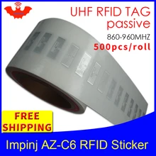 Rfid-теги UHF стикер Impinj monsar6 AZ-C6 EPC 6C влажная инкрустация 915m868m860-960MHZ 500 шт клей пассивный RFID этикетка
