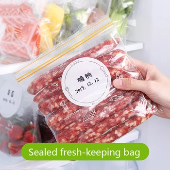 

1Set Reusable Fresh Zipper Bag Freezing Heating Food Saran Wrap Storage Bag Zip Lock Poly Bags Kitchen Accessories