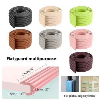 

2M Flat Strip Security Kids Protection Bumper Edge Angle Home Anti-collision Strip Soft Baby Safety Desk Table Edge Guard Strips