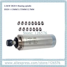 2.2KW мотор шпинделя с водяным охлаждением AC220V 24000 об/мин d80мм+ 1-13 мм ER20 сбор