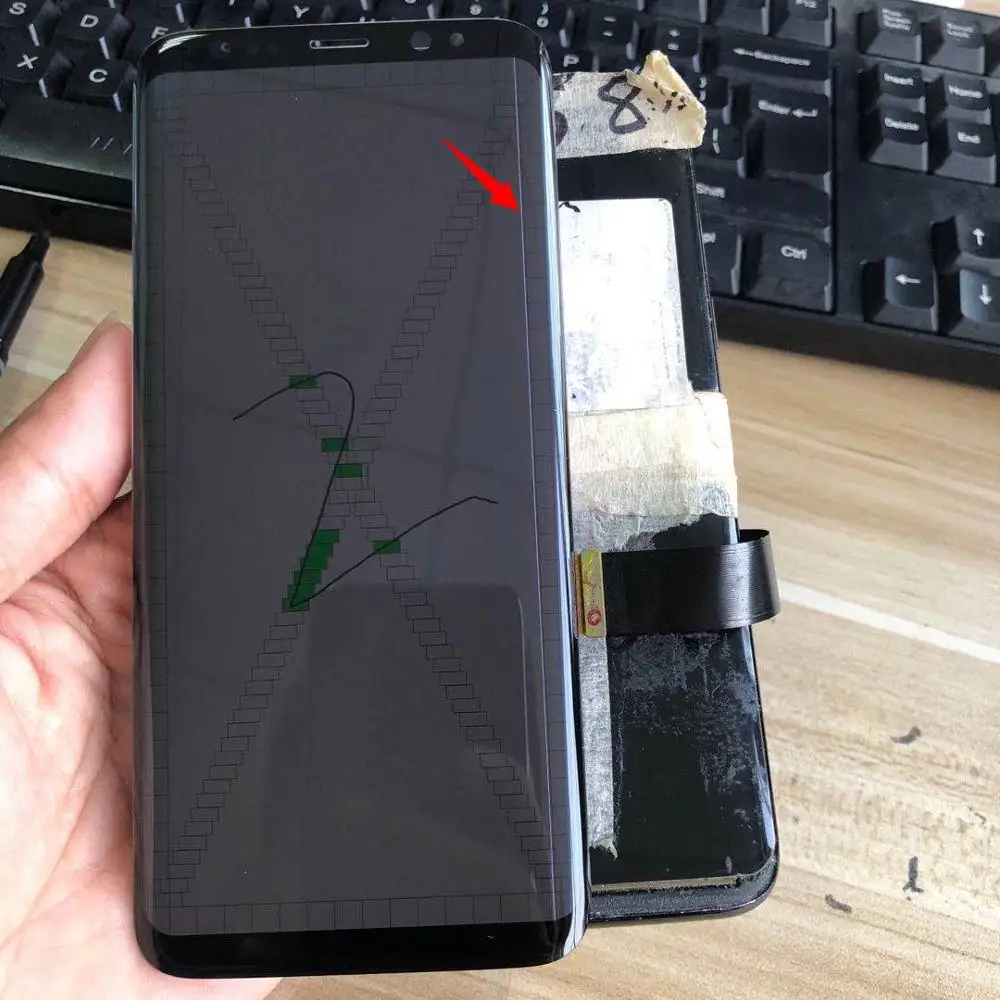 Original With Thin Line LCD For Samsung Galaxy S8