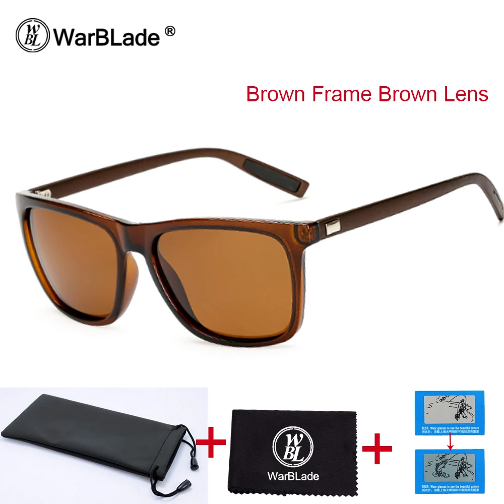 WarBLade мужские Поляризованные Квадратные Солнцезащитные очки Горячая брендовая дизайнерская UV400 Защитные Оттенки женские очки для вождения Новинка - Цвет линз: brown brown