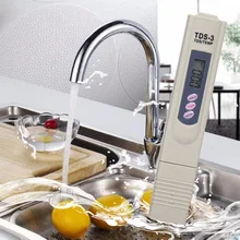 TDS-3 ЖК-Цифровой измеритель TDS Качество и чистота воды тестер ручка с ПУ кожаный рукав для питья плавательный бассейн серый