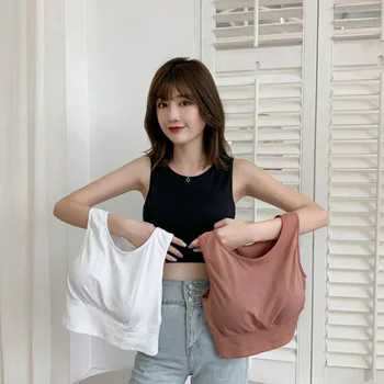 

Pajamas Pear Celebrity Style Sleeveless Beauty Back Female Summer Outer Threading Chest Pad Base Underwear Small Camisole Home W