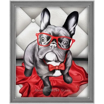 

French bulldog diy Diamond Painting 5D diamond mosaic square drill diamond embroidery cross stitch 3d picture home decor FF151